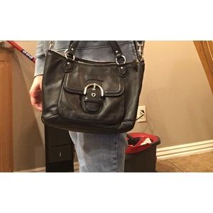 Coach Black Leather Small Crossbody Handbag